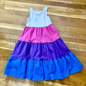 Hanna Andersson Girls’ 130/8 Colorblock Racerback Twirly Dress